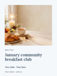 January community breakfast club poster template · Gallery editorial