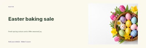 Easter baking sale banner template