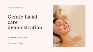 Gentle facial care demonstration youtube thumbnail template · Horizontal photo dialogue