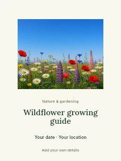 Wildflower growing guide poster template · Picture window