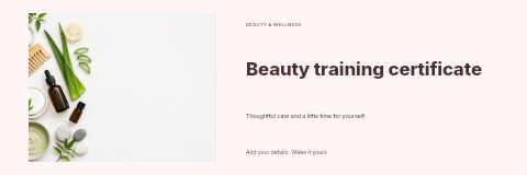 Beauty training certificate banner template
