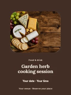 Garden herb cooking session poster template · Picture window