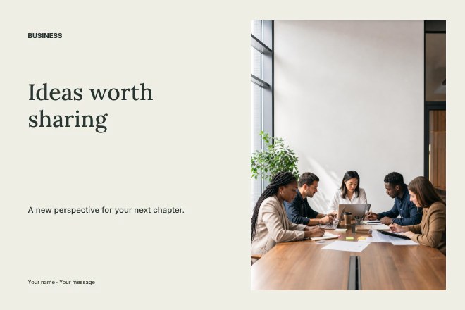 Business photo announcement