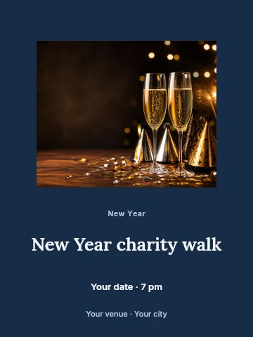 New Year charity walk poster template