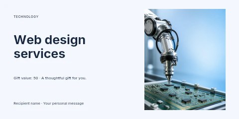 Web design services gift voucher template