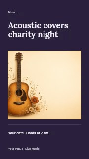 Acoustic covers charity night instagram story template · Title & photograph