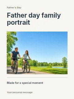 Father Day family portrait invitation template · Title & photograph