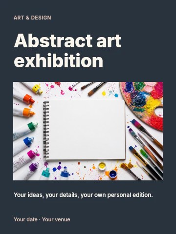 Abstract art exhibition poster template