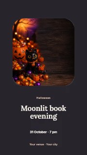 Moonlit book evening instagram story template · Picture window