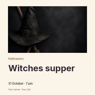old witch hat and broom on dark background in Witches supper · Gallery editorial