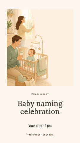 Baby naming celebration instagram story template