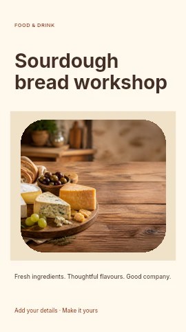 Sourdough bread workshop instagram story template
