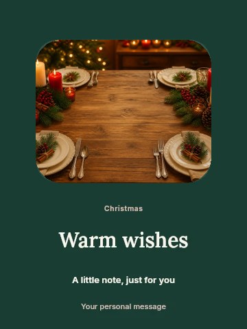 Christmas dinner greeting card template