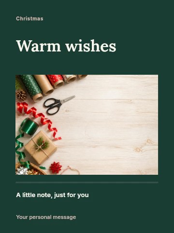 Christmas gift wrapping greeting card template