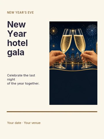New Year hotel gala invitation template