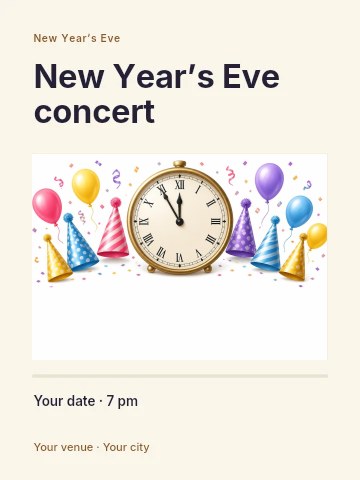 New Year’s Eve concert invitation template