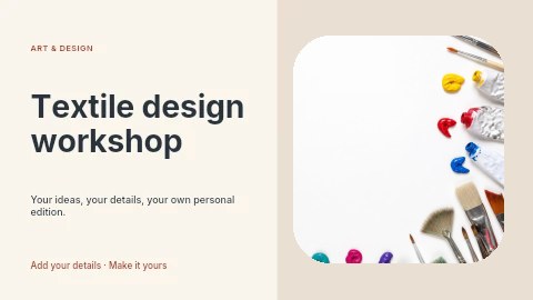 Textile design workshop youtube thumbnail template