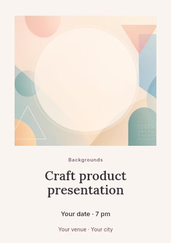 Abstract pastel geometric shape background in Craft product presentation flyer template