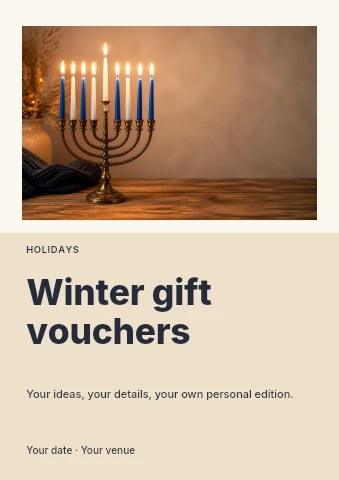 Winter gift vouchers flyer template
