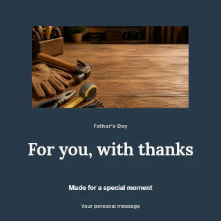 woodworking tools on rustic wooden table in Father’s Day photo message · Picture window