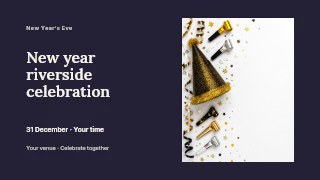 New Year riverside celebration youtube thumbnail template · Horizontal photo dialogue