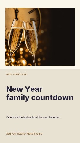 New Year family countdown instagram story template