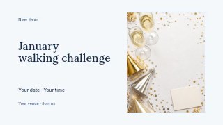 January walking challenge youtube thumbnail template · Horizontal photo dialogue