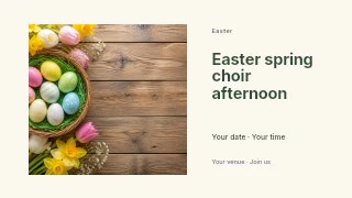 Easter spring choir afternoon presentation cover template · Horizontal photo dialogue