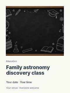 Family astronomy discovery class poster template · Gallery editorial