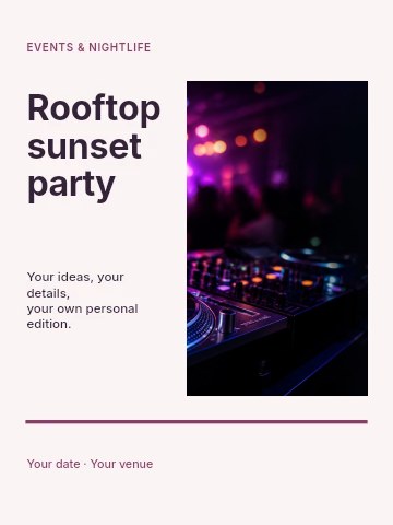 Rooftop sunset party invitation template