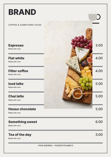 Coffee · Monochrome menu template