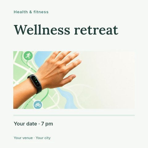 Wellness retreat social media post template