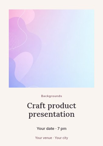Soft pastel gradient abstract background in Craft product presentation flyer template
