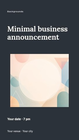 Abstract pastel geometric shape background in Minimal business announcement instagram story template