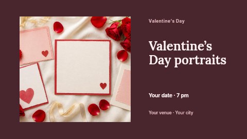 Valentine’s Day portraits banner template