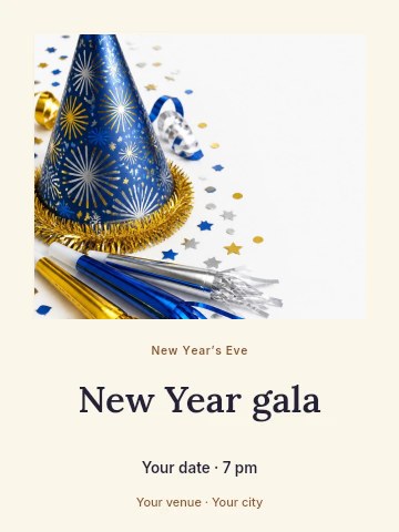 New Year gala invitation template