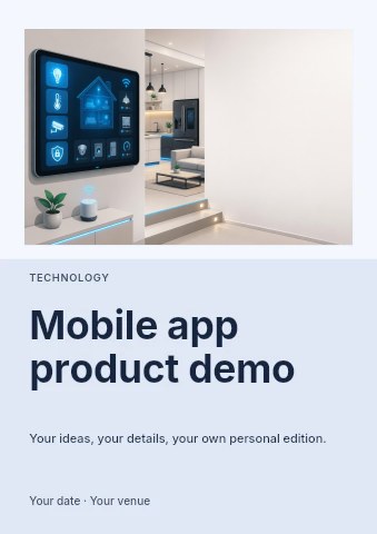 Mobile app product demo flyer template