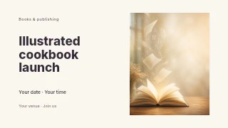 Illustrated cookbook launch youtube thumbnail template · Horizontal photo dialogue
