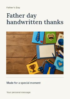 Father Day handwritten thanks flyer template · Title & photograph