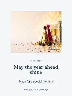Bright New Year wishes photo layout poster template · Picture window