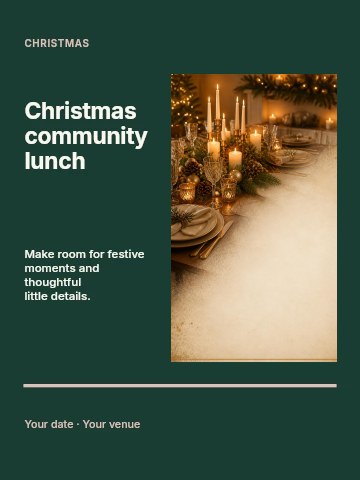 Christmas community lunch invitation template