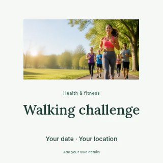 Walking challenge social media post template · Picture window