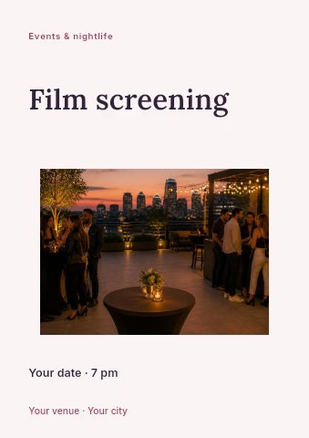 Film screening flyer template