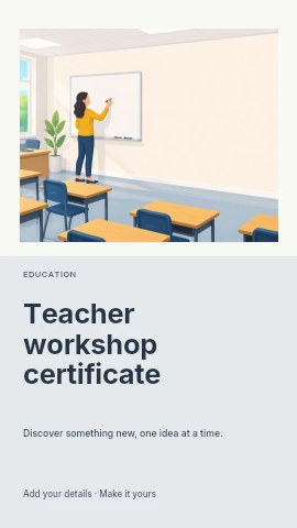 Teacher workshop certificate instagram story template