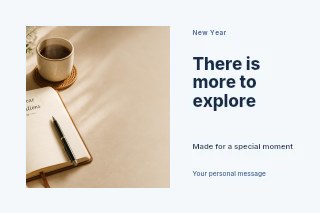New Year new horizons photo layout postcard template · Horizontal photo dialogue