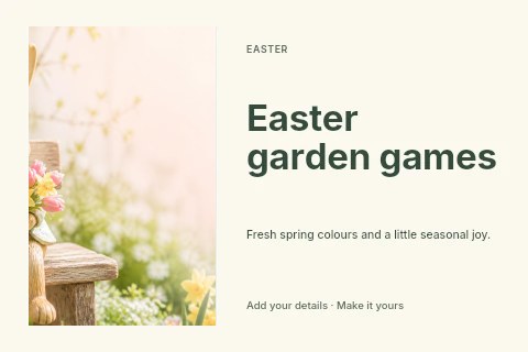 Easter garden games postcard template