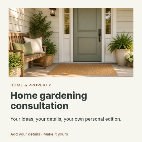 Home gardening consultation social media post template