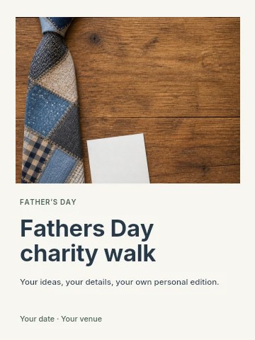 Fathers Day charity walk invitation template