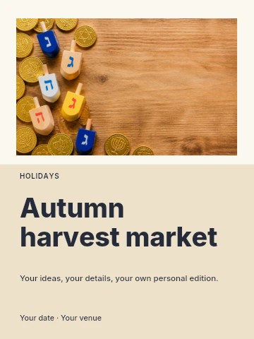 Autumn harvest market invitation template