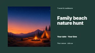 Family beach nature hunt youtube thumbnail template · Horizontal photo dialogue